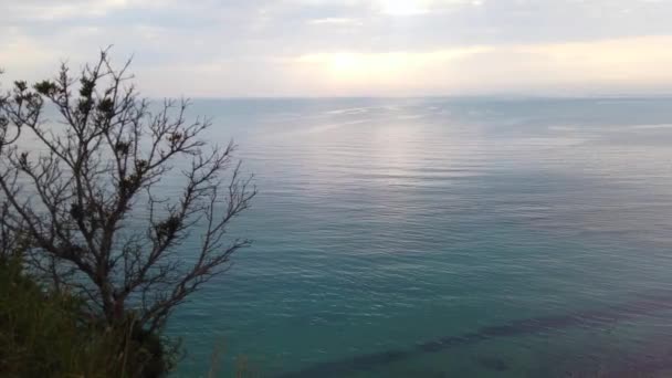 View Albanian Beach Cape Rodon Peaceful Tranquil View Cliff — Stockvideo