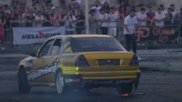 Tirana Albania July 2022 Car Show Drift Burnout Smoke High — Stock Video