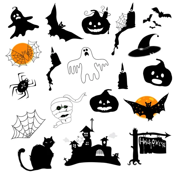 Vector halloween pictogrammen instellen — Stockvector