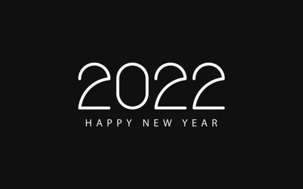Mutlu Yıllar 2022 Metin Tasarımı Yeni Yıl Için Minimalist Metin — Stok Vektör