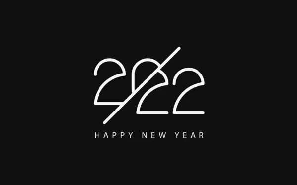 Mutlu Yıllar 2022 Metin Tasarımı Yeni Yıl Için Minimalist Metin — Stok Vektör