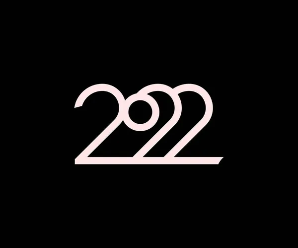 Mutlu yıllar 2022 metin tasarımı. Yeni yıl için minimalist metin şablonu