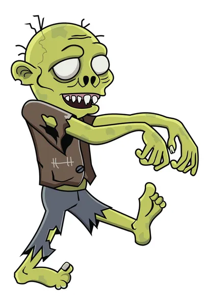 Cartoon zombie isolated on white background — Stock Vector