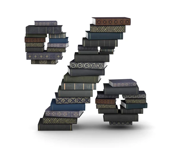 Number , stack of books — Stock Photo, Image