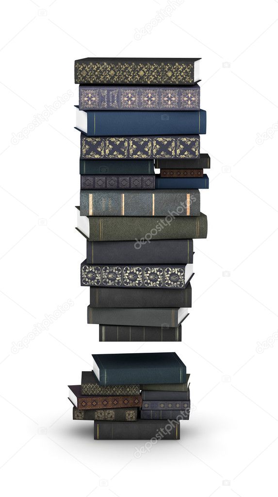 Number , stack of books