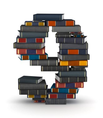 9 numara kitaplardan yığılmış