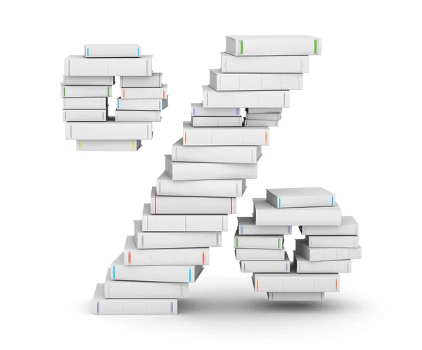 Number , stacked from blank books — Stock Photo, Image