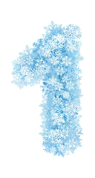 Αριθμός 1, ψυχρός νιφάδες χιονιού — Φωτογραφία Αρχείου