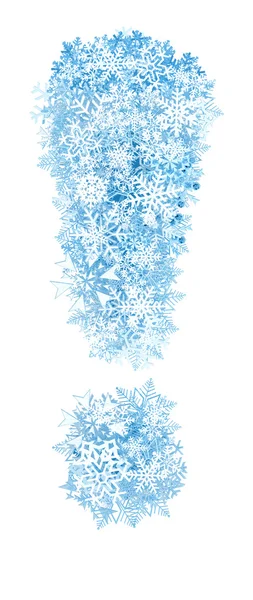 Exclamation , frosty snowflakes — Stock Photo, Image