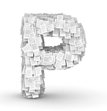 harf p, sayfa belge yazı tipi