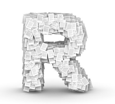 harf r, sayfa belge yazı tipi