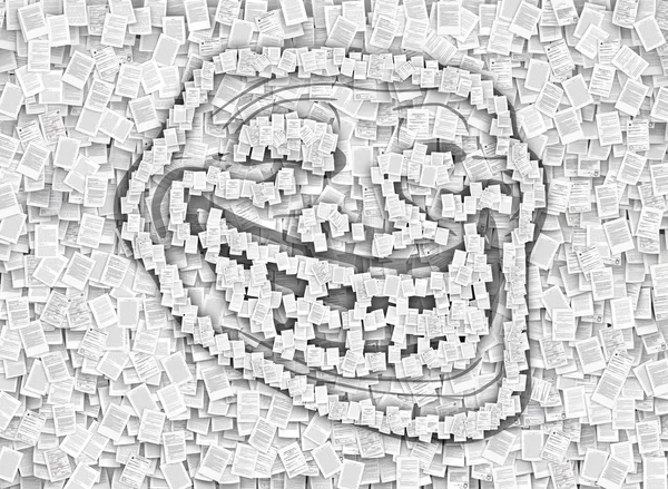 Símbolo de troll de patente, fonte de documentos de página — Fotografia de Stock