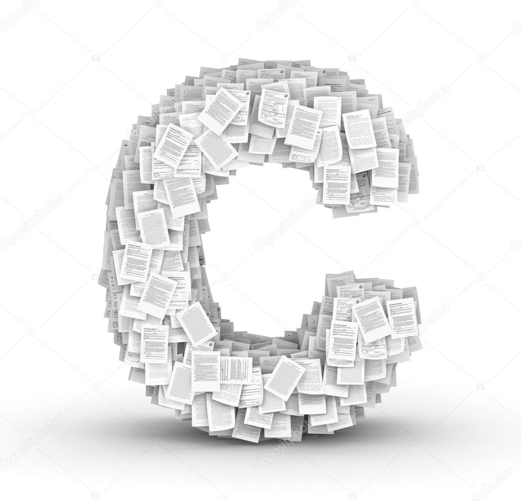 Letter C, page documents font
