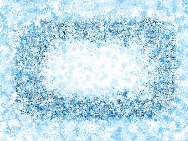 Рамка, морозные снежинки — стоковое фото