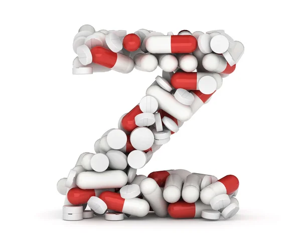 Γράμμα z, το αλφάβητο από χάπια — Φωτογραφία Αρχείου