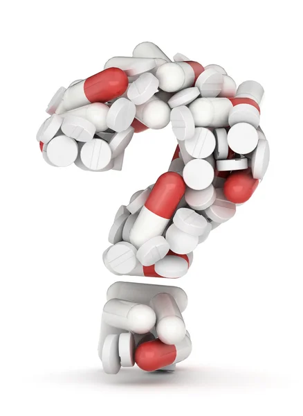 Question mark , alphabet from pills — Stock Photo, Image