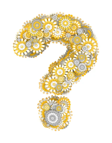Punto interrogativo dai fiori di camomilla — Foto Stock
