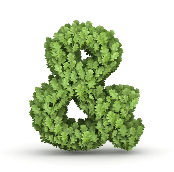 Ampersand from green leaves — Stock Photo, Image