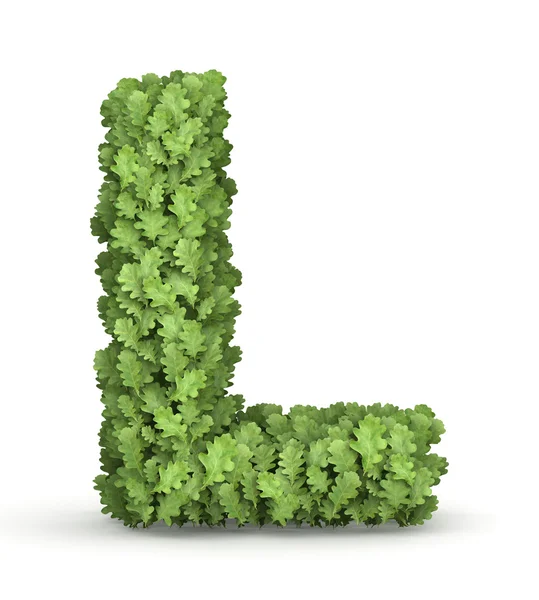 Letter L from green leaves — Stock Photo, Image