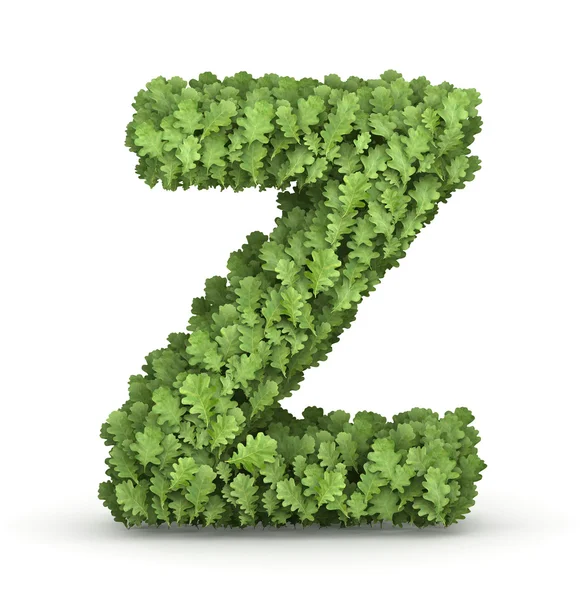 Letter Z from green leaves — Stock Photo, Image