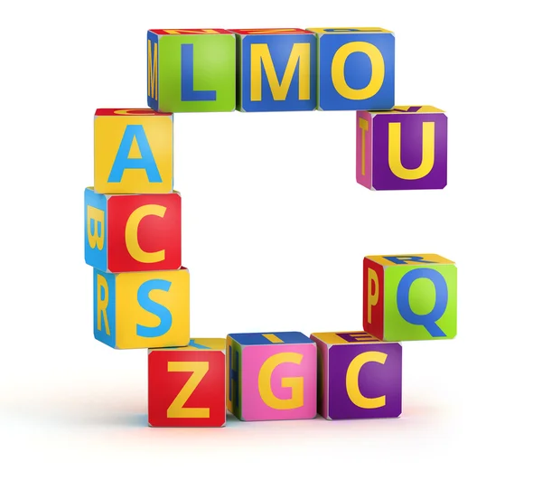 Litera c zrobić z abc cubes — Zdjęcie stockowe