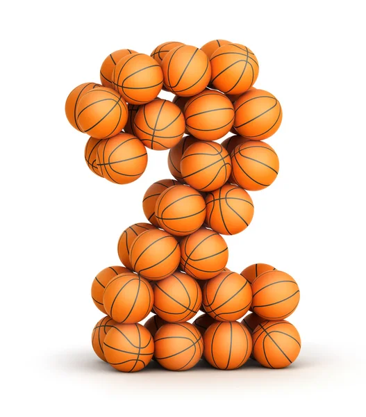 Nummer 2 basketbal — Stockfoto