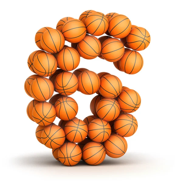 Number 6 basketball — Stock Photo, Image