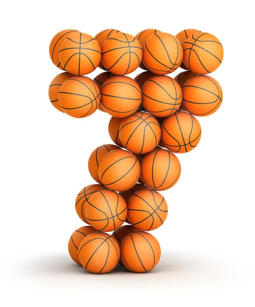 Number 7 basketball — Stock Photo, Image