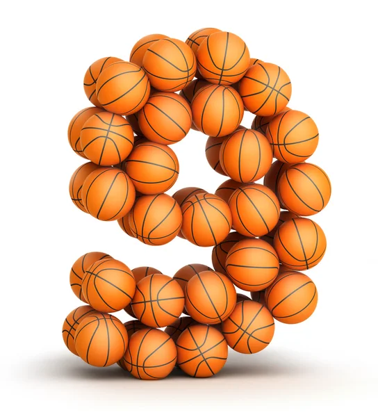 Number 9 basketball — Stock Photo, Image