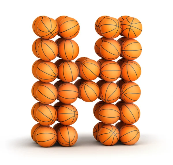 Letter H basketball — Stock Photo, Image