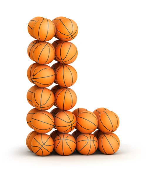 Carta L basquete — Fotografia de Stock