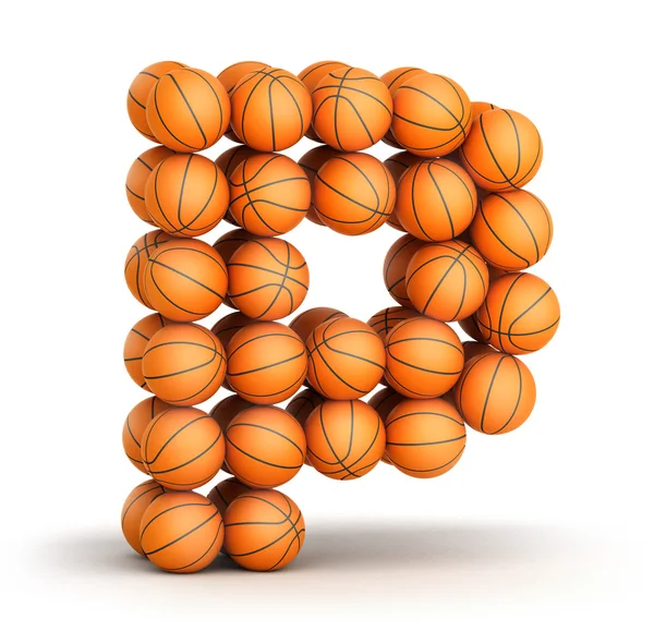 Letter P basketball — Stock Photo, Image