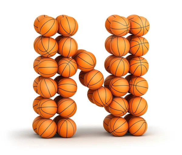 Letter N basketball — Stock Photo, Image
