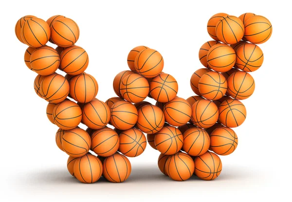 Buchstabe w Basketball — Stockfoto