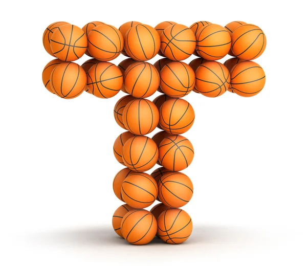 Letter T basketball — Stock Photo, Image