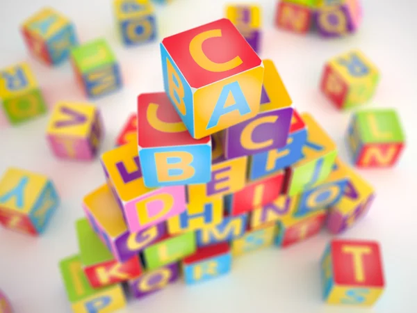A, B, C cubos pirámide — Foto de Stock