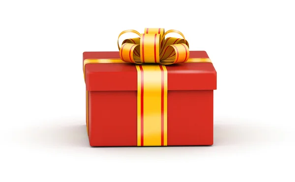 Sqaure kırmızı hediye kutusu — Stok fotoğraf