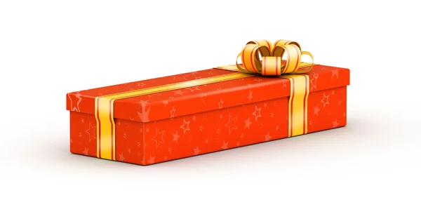 Lunga scatola regalo rossa — Foto Stock