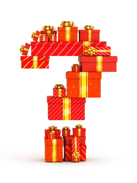 Question mark from gifts — Stock Photo, Image