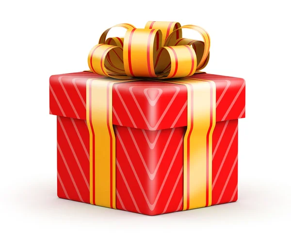 Sqaure red gift box — Stock Photo, Image