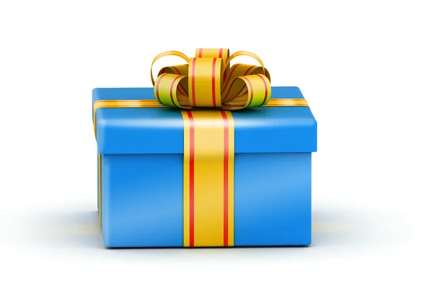 Sqaure blue gift box — Stock Photo, Image