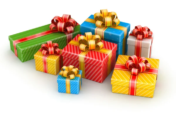 Colored gift boxes — Stok fotoğraf