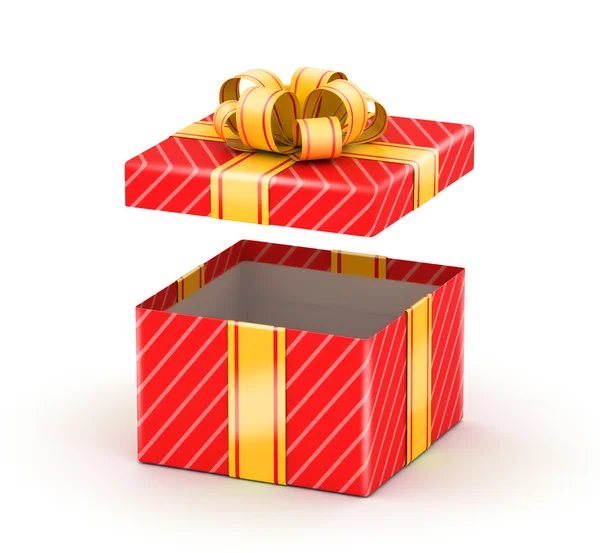 Caja de regalo blanca abierta — Foto de Stock