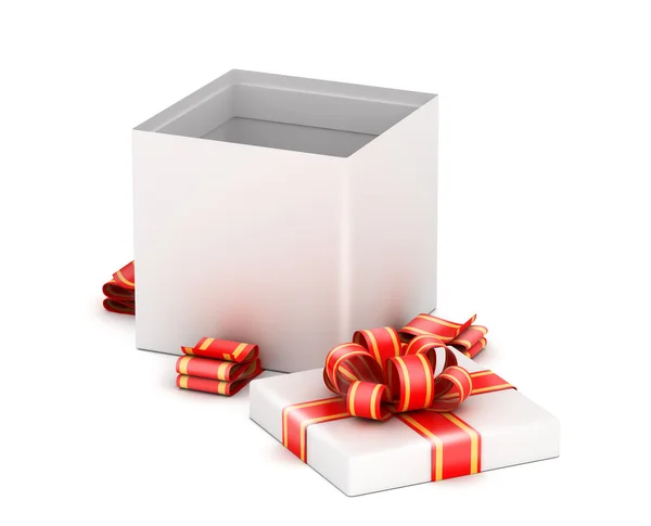 Opened white gift box — Stock Photo, Image