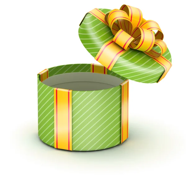Открытая зеленая подарочная коробка — стоковое фото