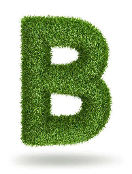 Naturligt gräs bokstaven b — Stockfoto