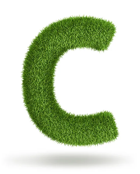 Naturligt gräs bokstaven c — Stockfoto