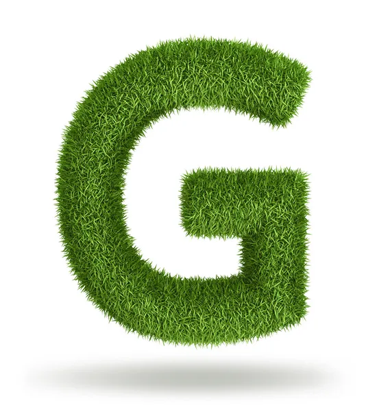 Naturligt gräs bokstaven g — Stockfoto