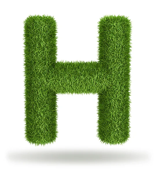 Naturligt gräs bokstaven h — Stockfoto