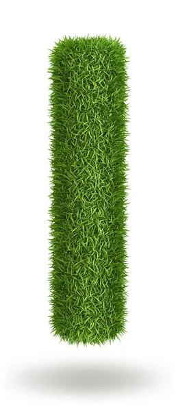Natural grass letter I — Stock Photo, Image